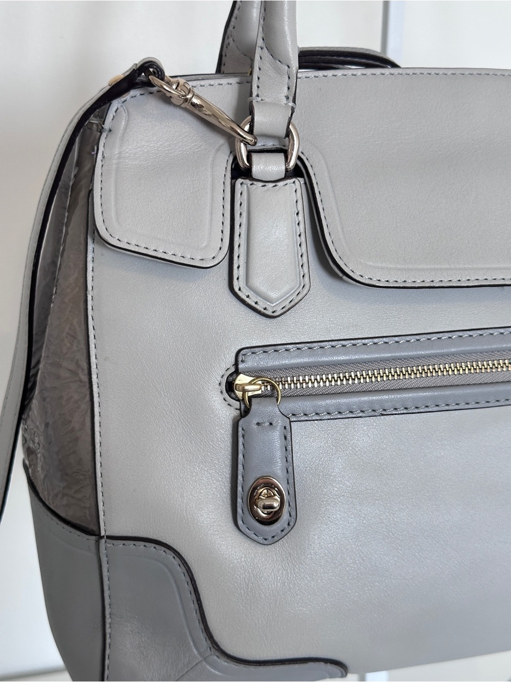 Coach Colorblock Leather Flap Satchel - Picture 3 of 16